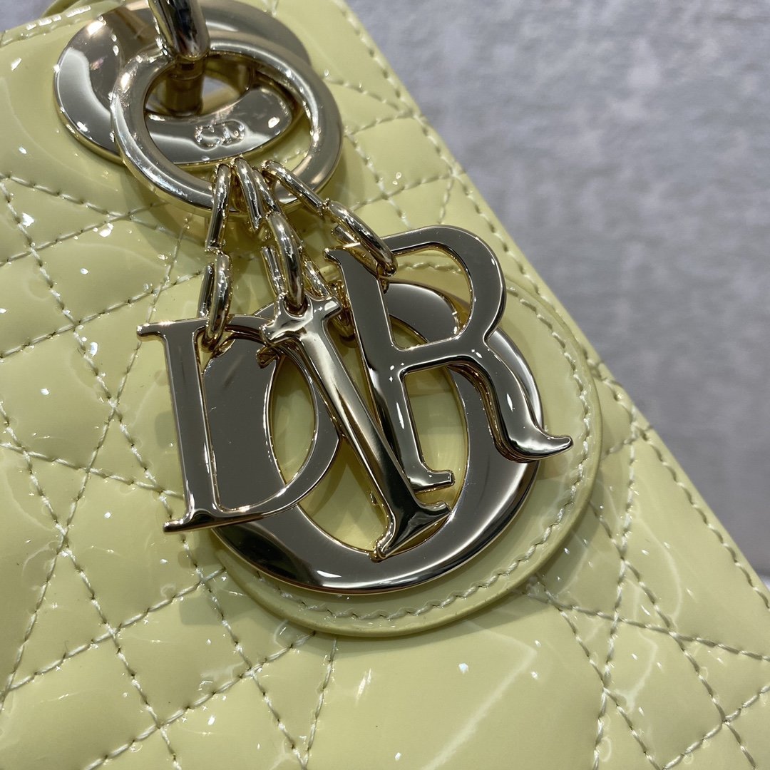 Christian Dior Lady Dior Bag Gold Hardware 17cm Yellow – product image 9