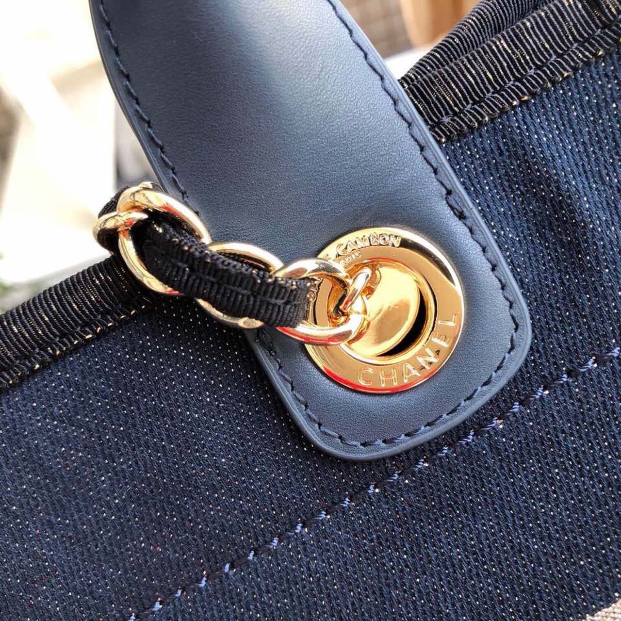 Chanel Deauville Tote 38cm Denim Canvas Bag Fall/Winter Collection Dark Blue – product image 7