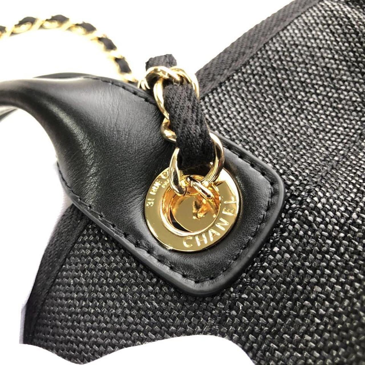 Chanel Deauville Tote 38cm Raffia Canvas Bag Fall/Winter Collection Black/Grey – product image 10