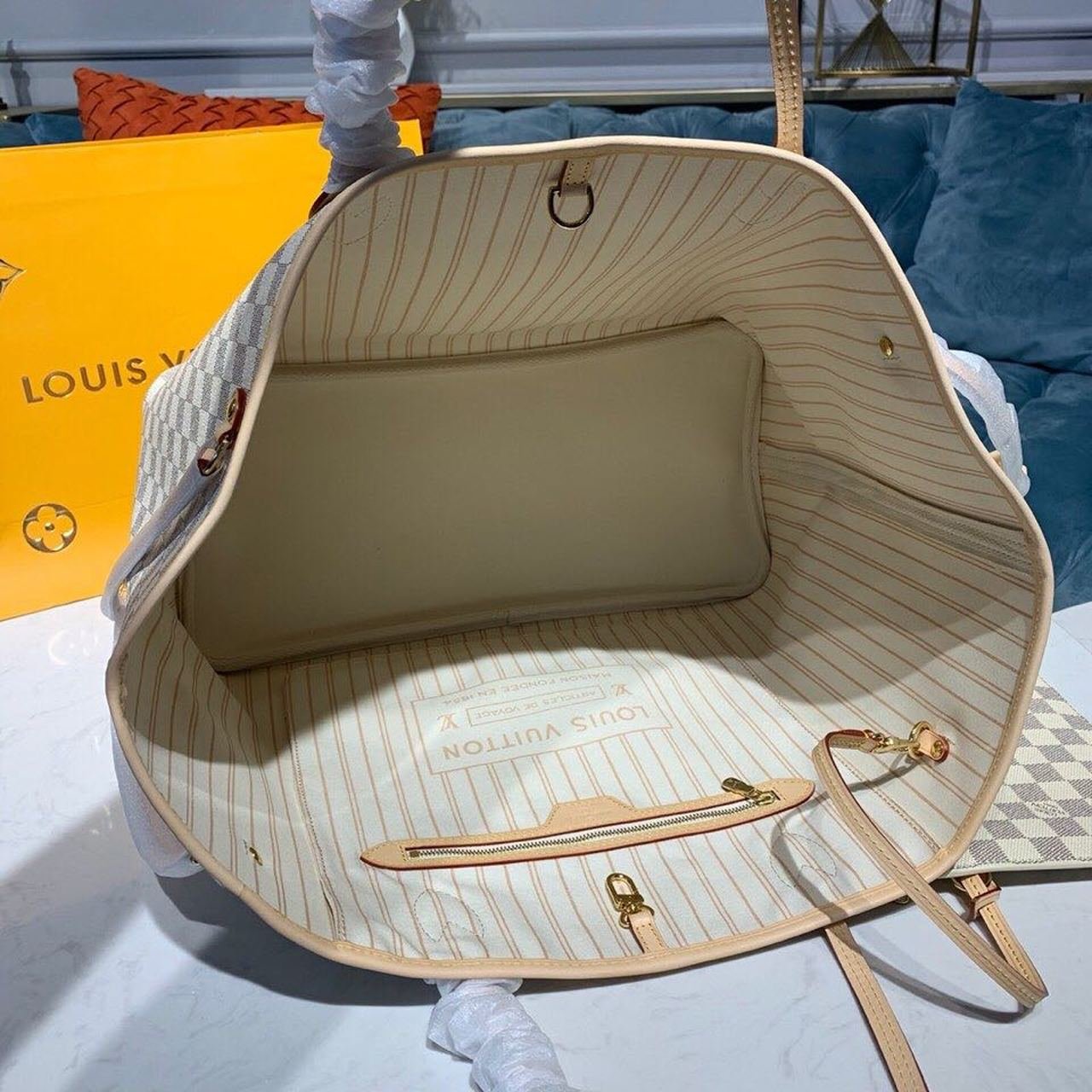 Louis Vuitton Neverfull GM Bag 40cm Damier Azur Canvas Fall/Winter Collection N41360, Beige – product image 10