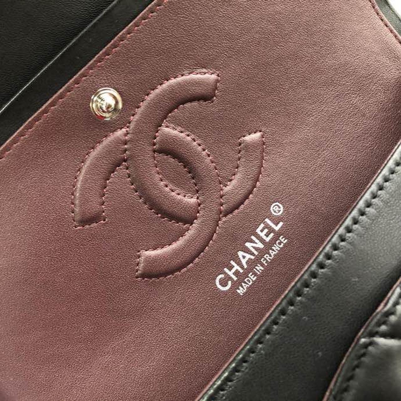 Chanel Classic Flap Bag 25cm Silver Hardware Lambskin Leather Spring/Summer Collection Black – product image 10