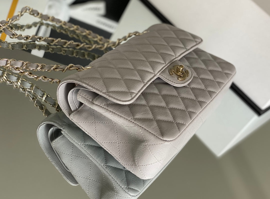 Chanel Classic Flap Bag Gold Hardware 26cm Grey – product image 9