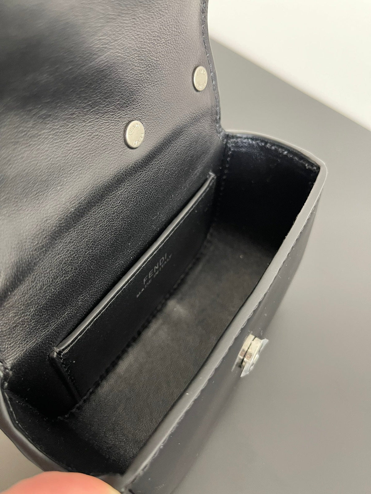 Mini First Sight 13 Bag in Black Calfskin with Silver Hardware