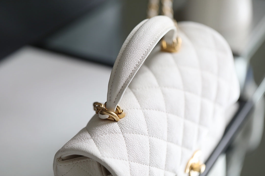 Chanel Flap Bag With Top Handle 20cm White – product image 9