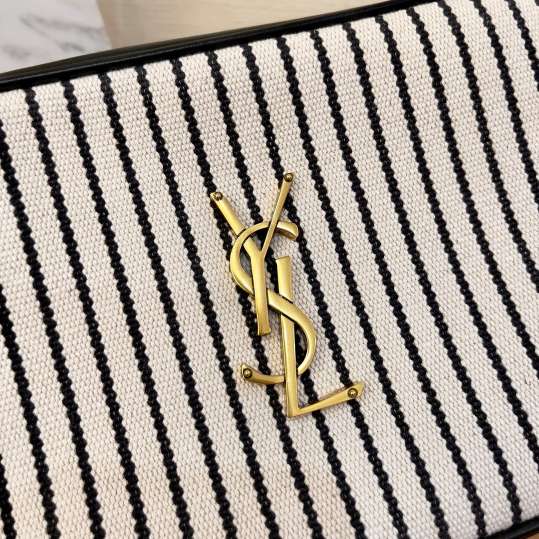 Saint Laurent Lou Camera Bag In Canvas Black And White For Women 23cm YSL 612542FAACG9583 – product image 9