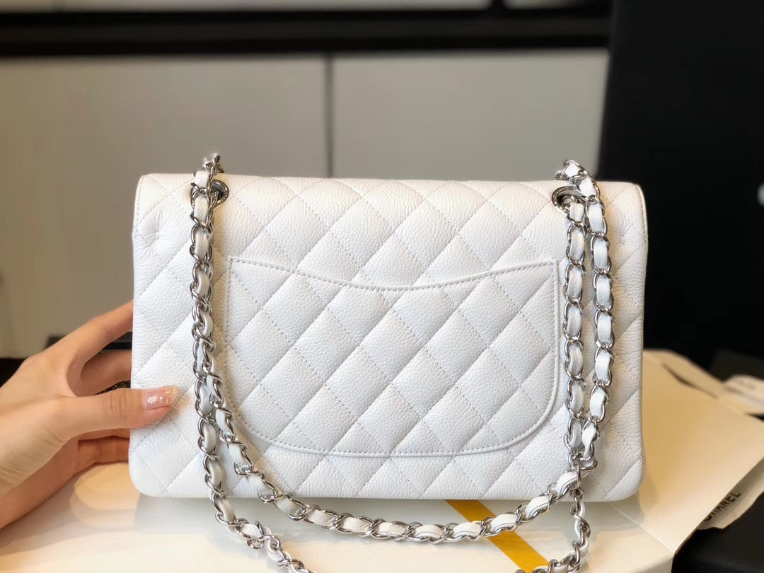 Chanel Classic Medium Flap Bag Silver Hardware 26cm White – product image 9