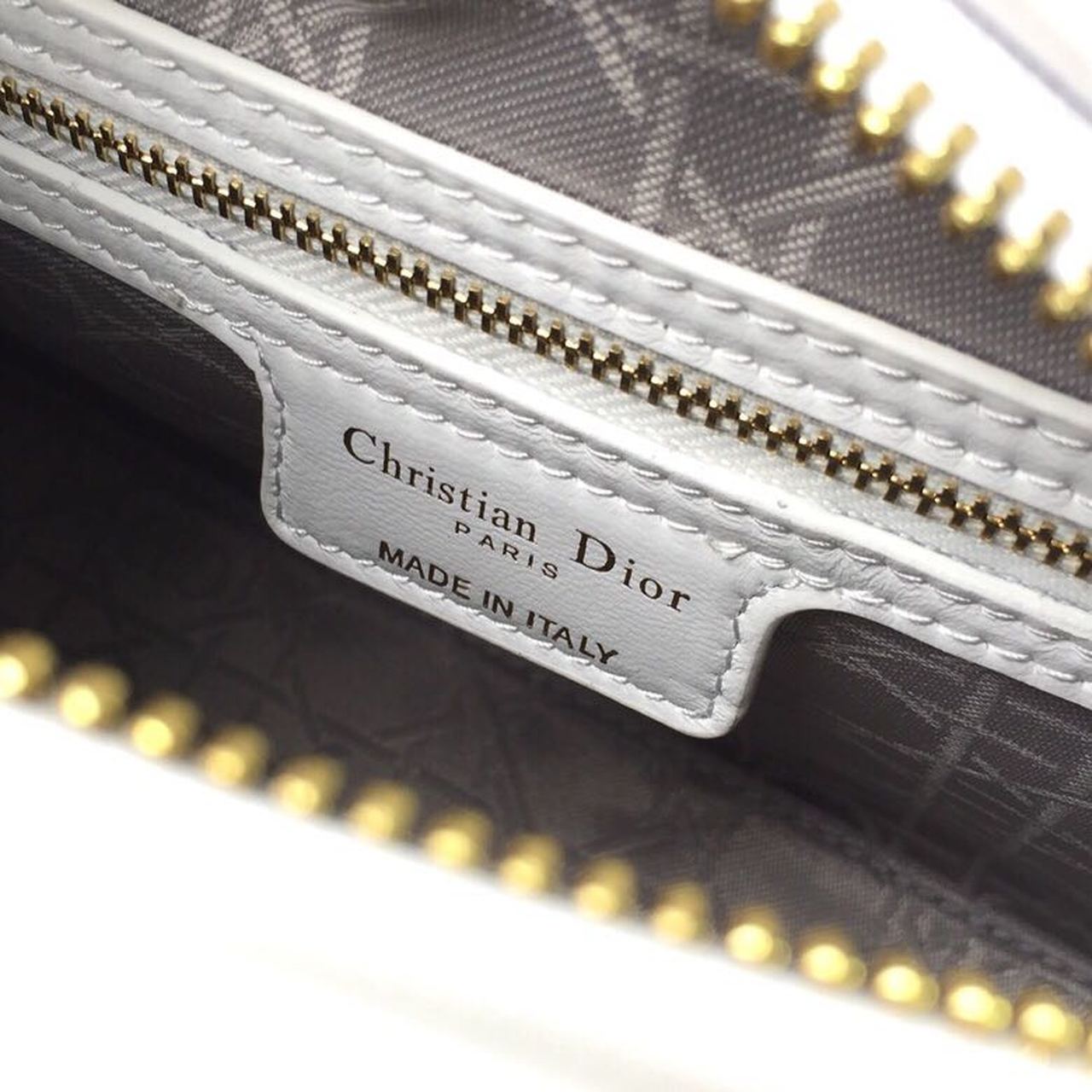 Christian Dior Lady Dior Bag 24cm Gold Hardware Lambskin Leather Spring/Summer Collection White – product image 15