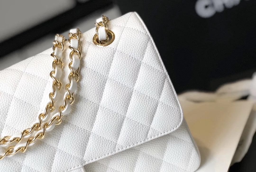 Chanel Classic Medium Flap Bag Gold Hardware 26cm White – product image 9