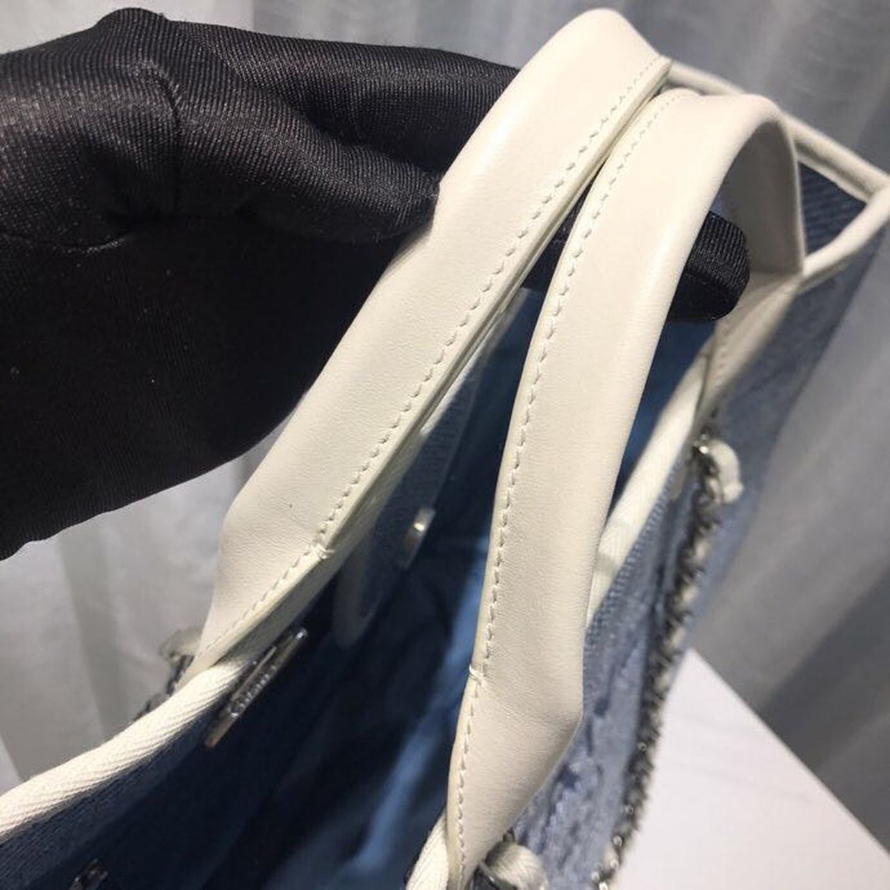 Chanel Deauville Tote 38cm Canvas Bag Spring/Summer Collection Light Blue Denim/White – product image 10