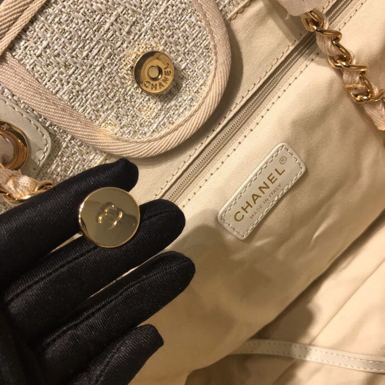 Chanel Deauville Tote 38cm Canvas Bag Spring/Summer Collection, Beige/Cream/Gold/Multi – product image 10