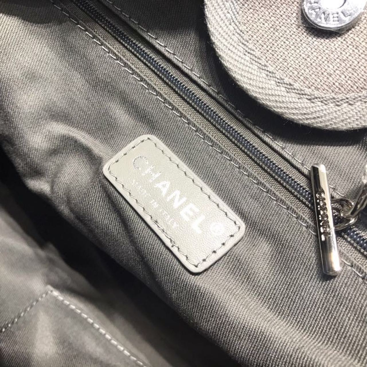 Chanel Deauville Tote 38cm Canvas Bag Spring/Summer Collection, Light Grey/White – product image 9