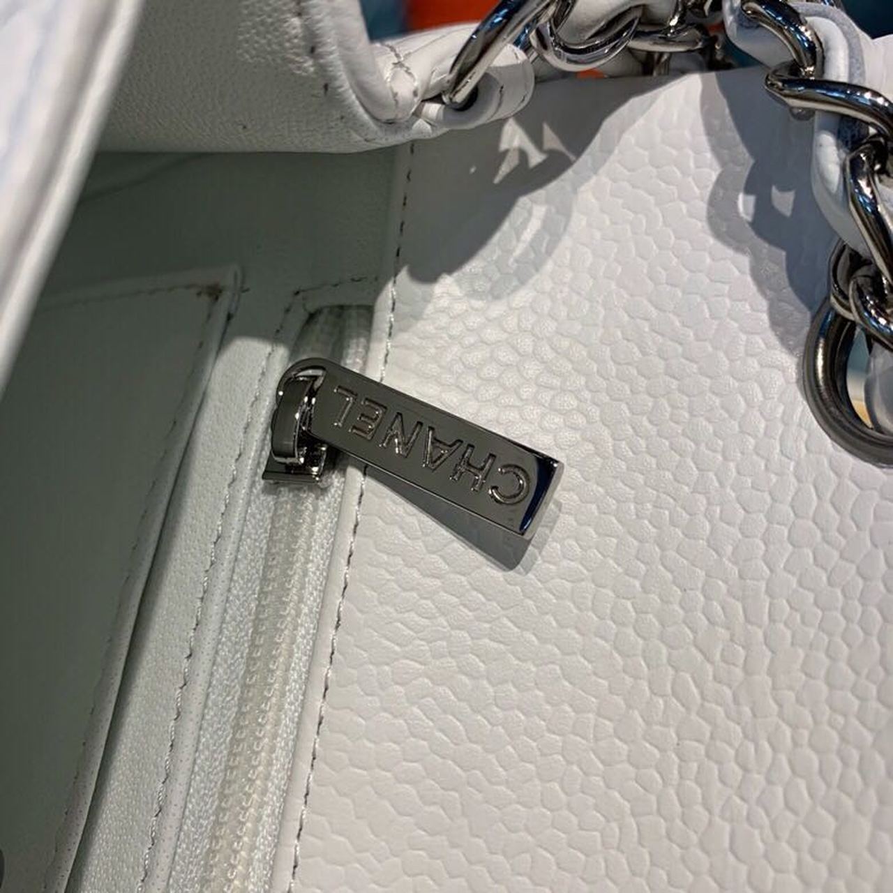 Chanel New Mini Flap Bag 20cm Silver Hardware Lambskin Leather Spring/Summer Collection White – product image 14