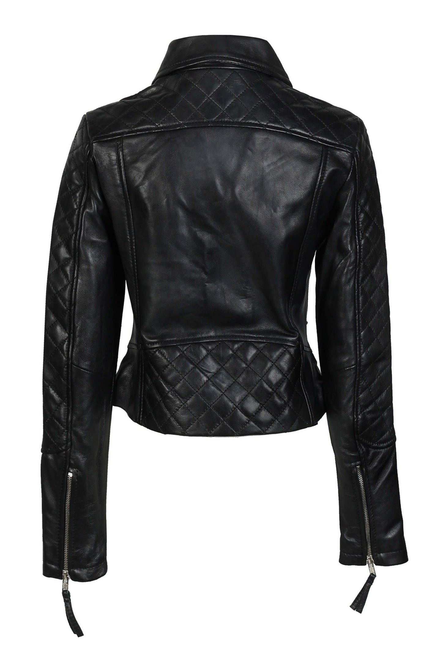 Jacketcart Women’s Black Vintage Biker Leather Jacket