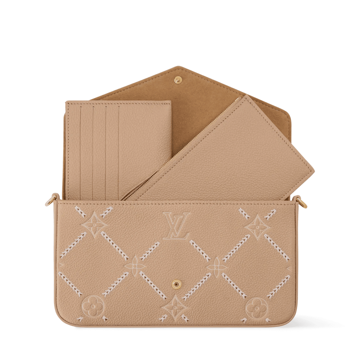 Women's Pochette Félicie Hazelnut Couture Monogram Empreinte Leather Chain Wallet M29482