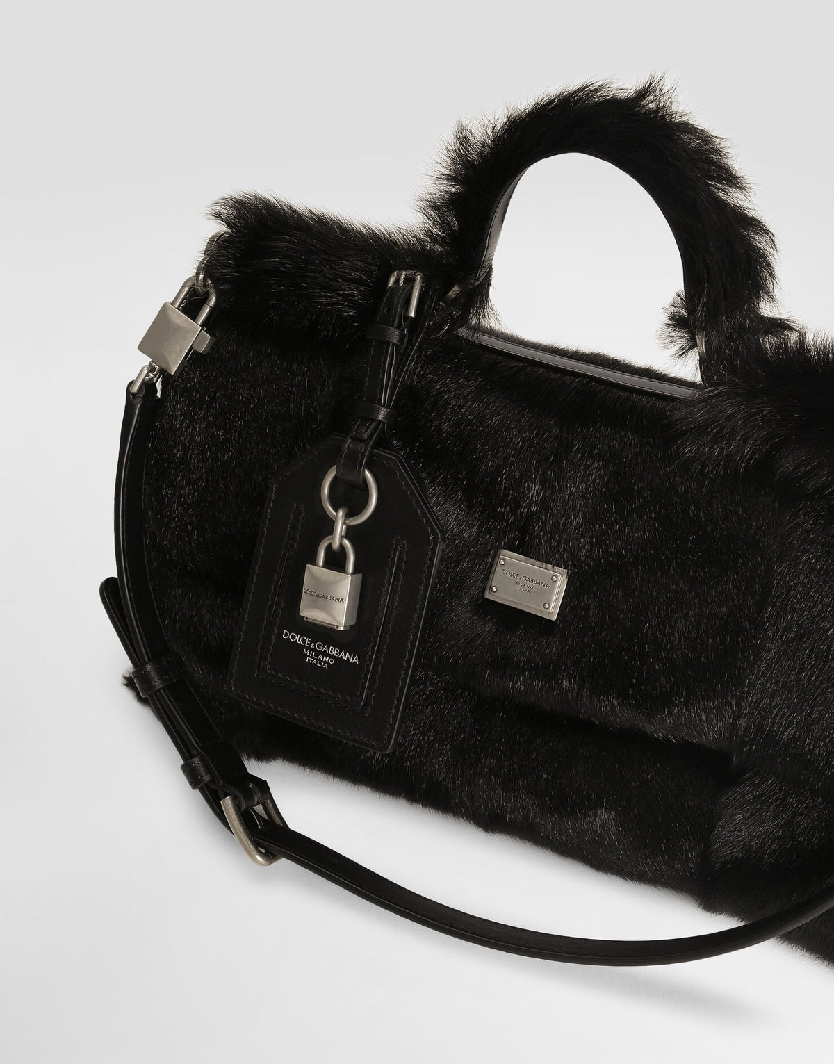 My Sicily Handbag Kid Goat and Plongé Calfskin Black Miami Palladium Plating