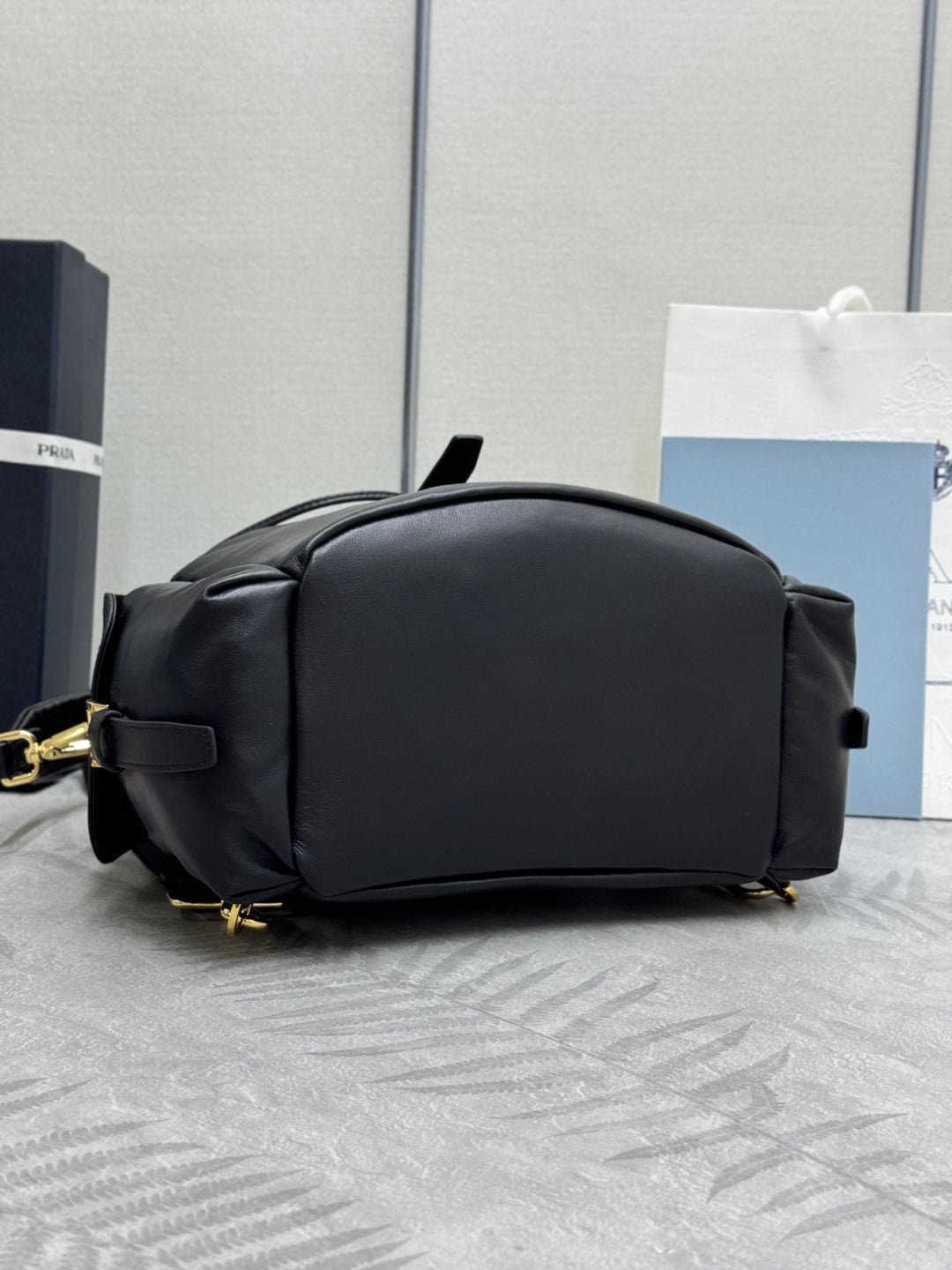 25S Explore Medium Backpack 29 in Black Calfskin Gold Hardware