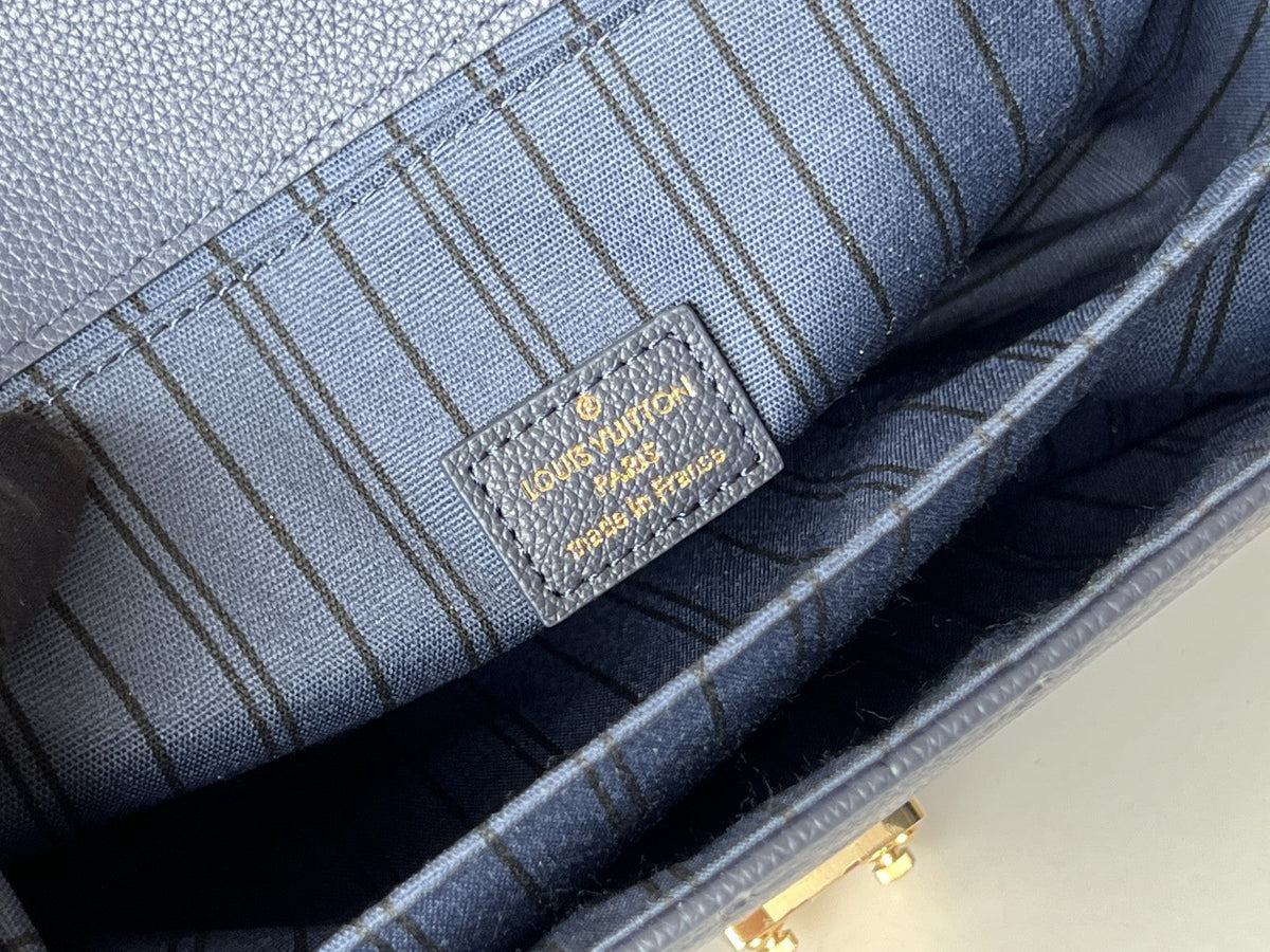 25S Pochette Metis 25 in Dark Blue Monogram Coated Canvas Gold Hardware