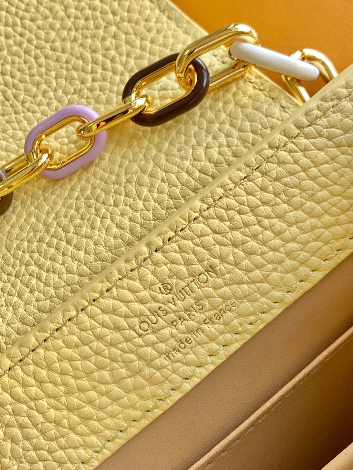 25S Capucines Bag 21 in Yellow Calfskin Gold Hardware