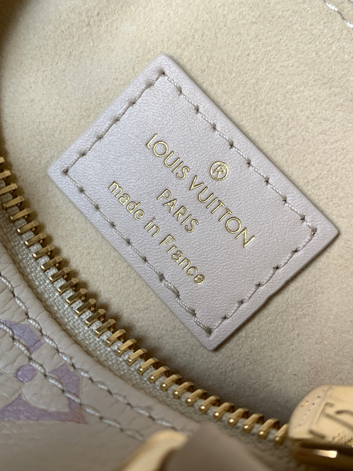 25S Nano Speedy 16 in Beige Dream Embossed Textured Calfskin