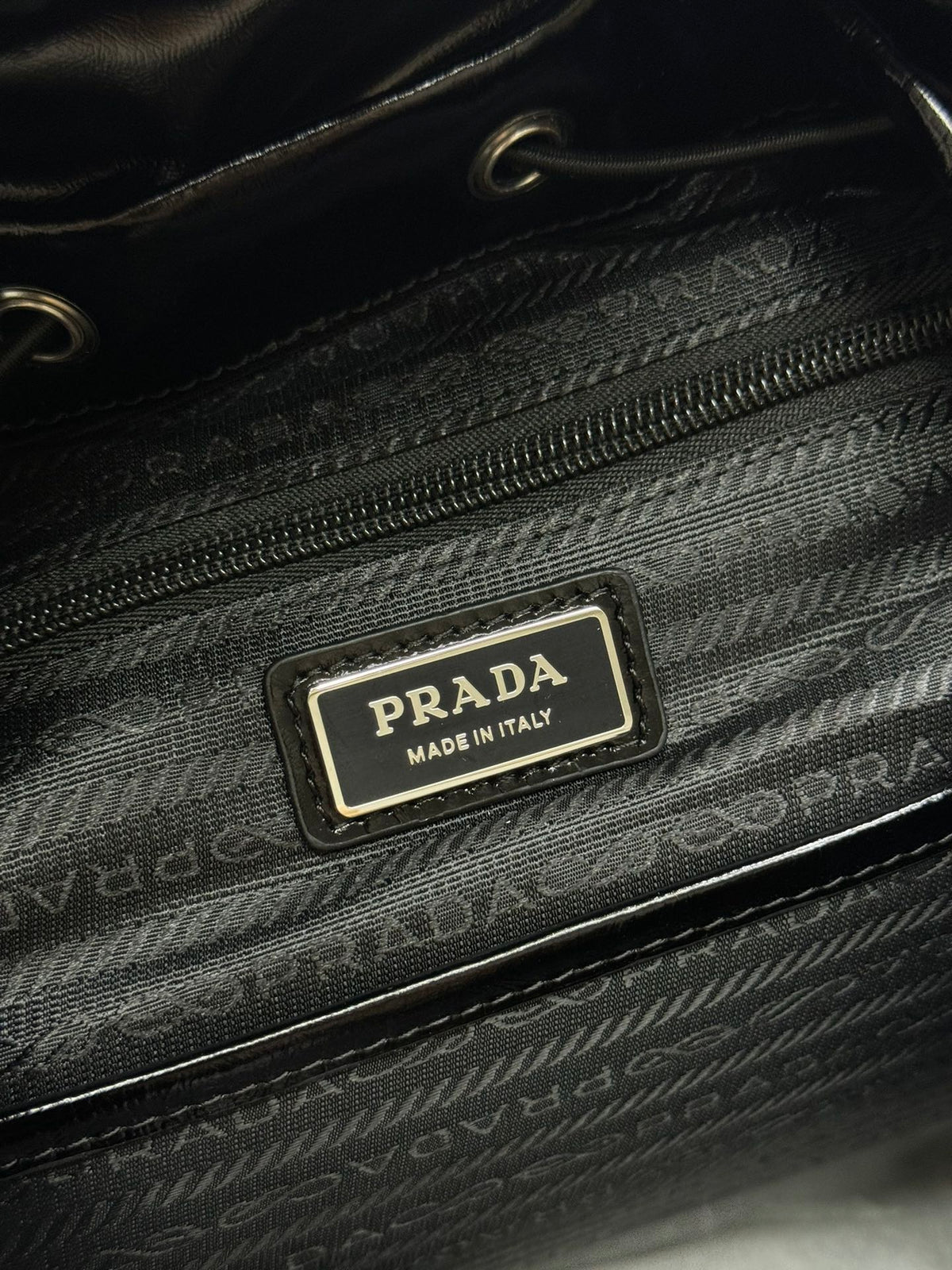 Pra 25S Backpack 45 in Black Glossy Calfskin Silver Hardwre