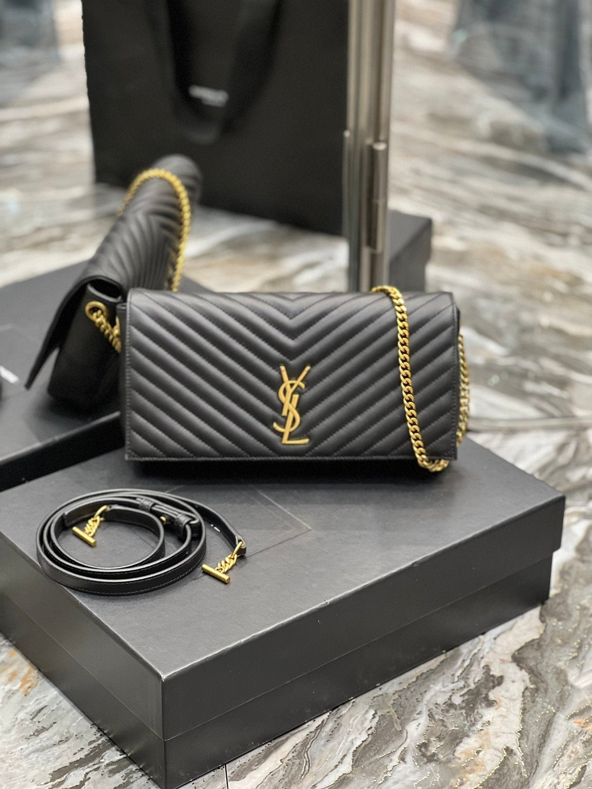 Saint Laurent Kata 99 Chain Bag With Gold Hardware 26cm – product image 1