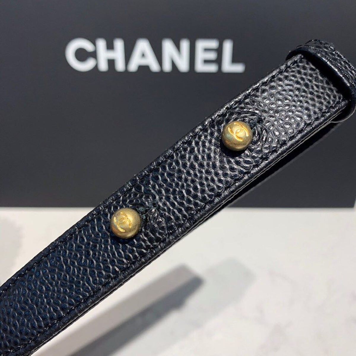 Chanel Quilted Boy Bag 25cm Caviar Leather Antique Gold Hardware Fall/Winter Act 1 Collection Black – product image 11