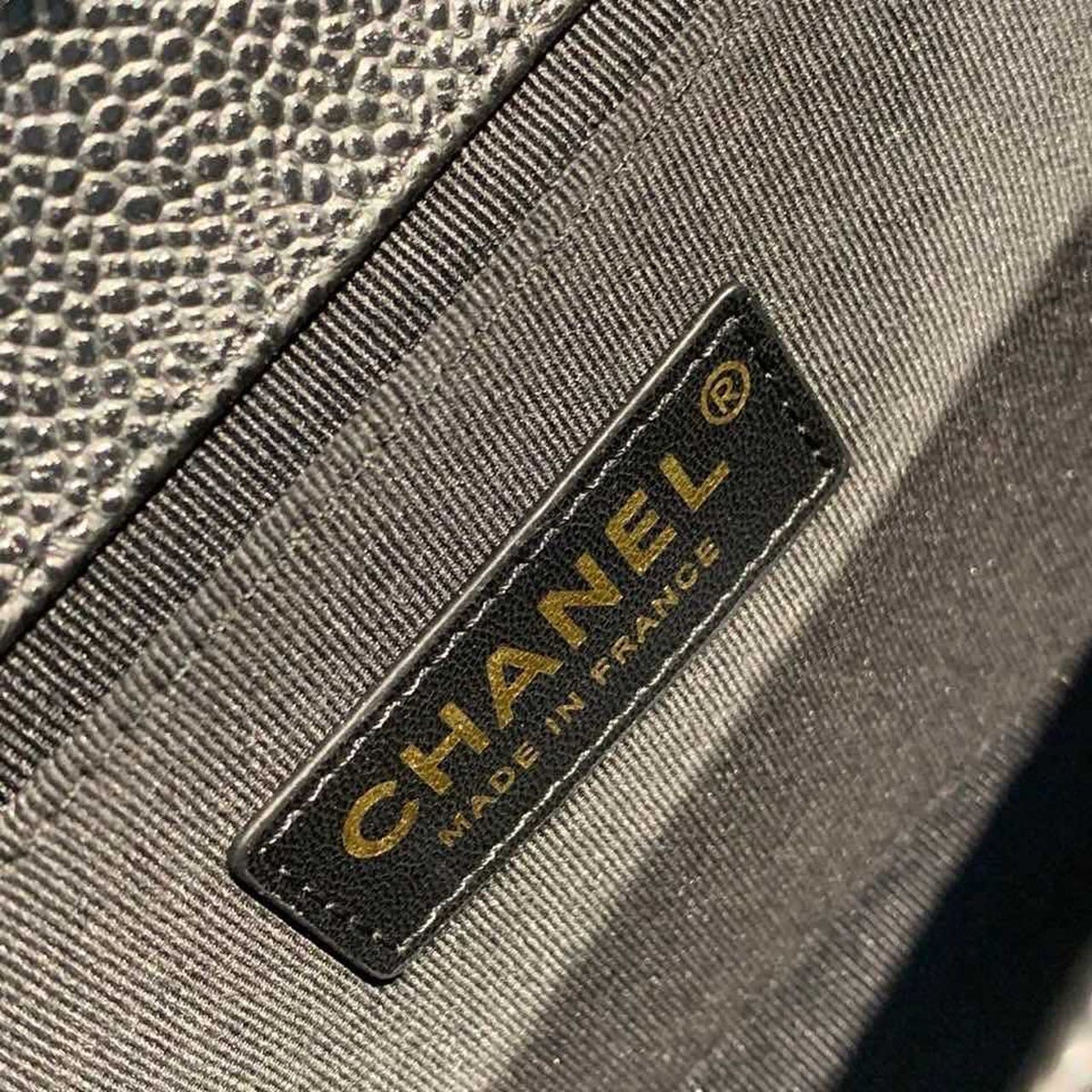Chanel Quilted Boy Bag 25cm Caviar Leather Antique Gold Hardware Fall/Winter Act 1 Collection Black – product image 15