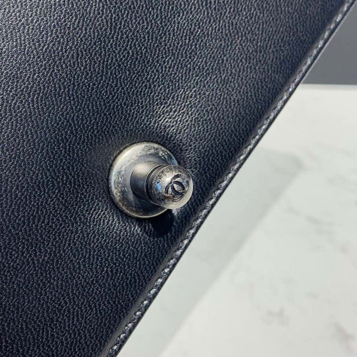 Chanel Quilted Boy Bag 25cm Lambskin Leather Antique Silver Hardware Fall/Winter Act 1 Collection Black – product image 15