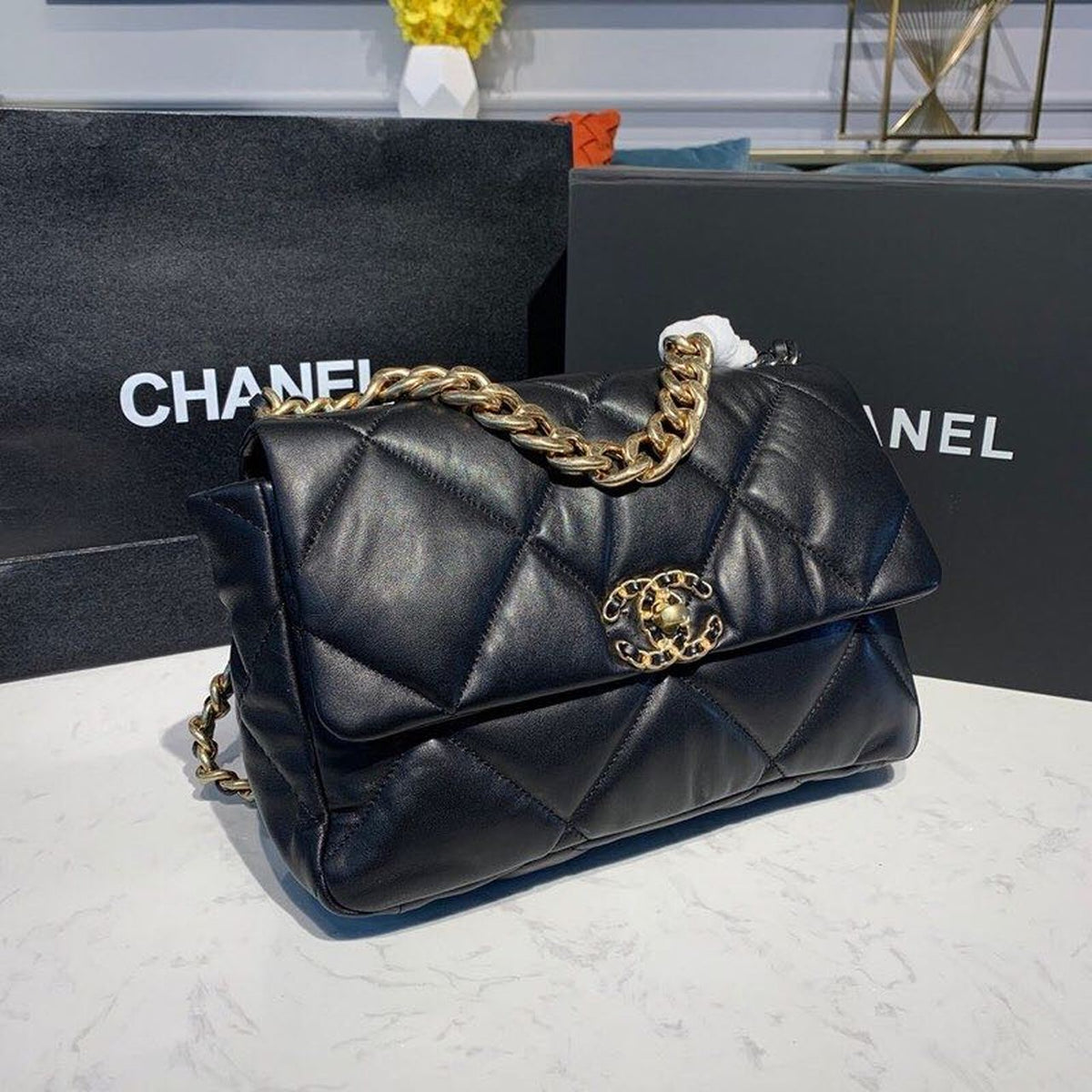 Chanel 19 Flap Bag 30cm Goatskin Leather Fall/Winter Act 1 Collection Black – product image 5