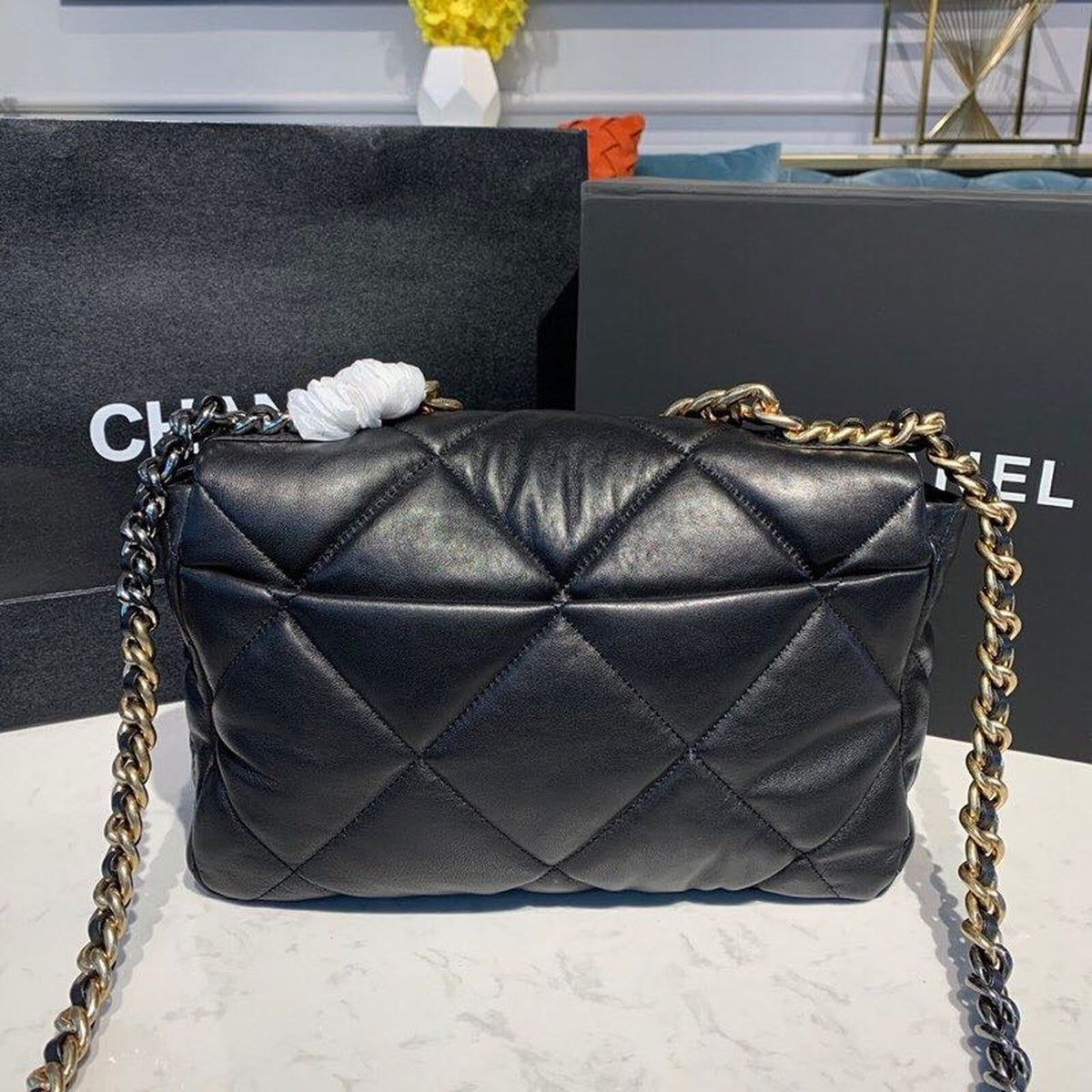 Chanel 19 Flap Bag 30cm Goatskin Leather Fall/Winter Act 1 Collection Black – product image 4