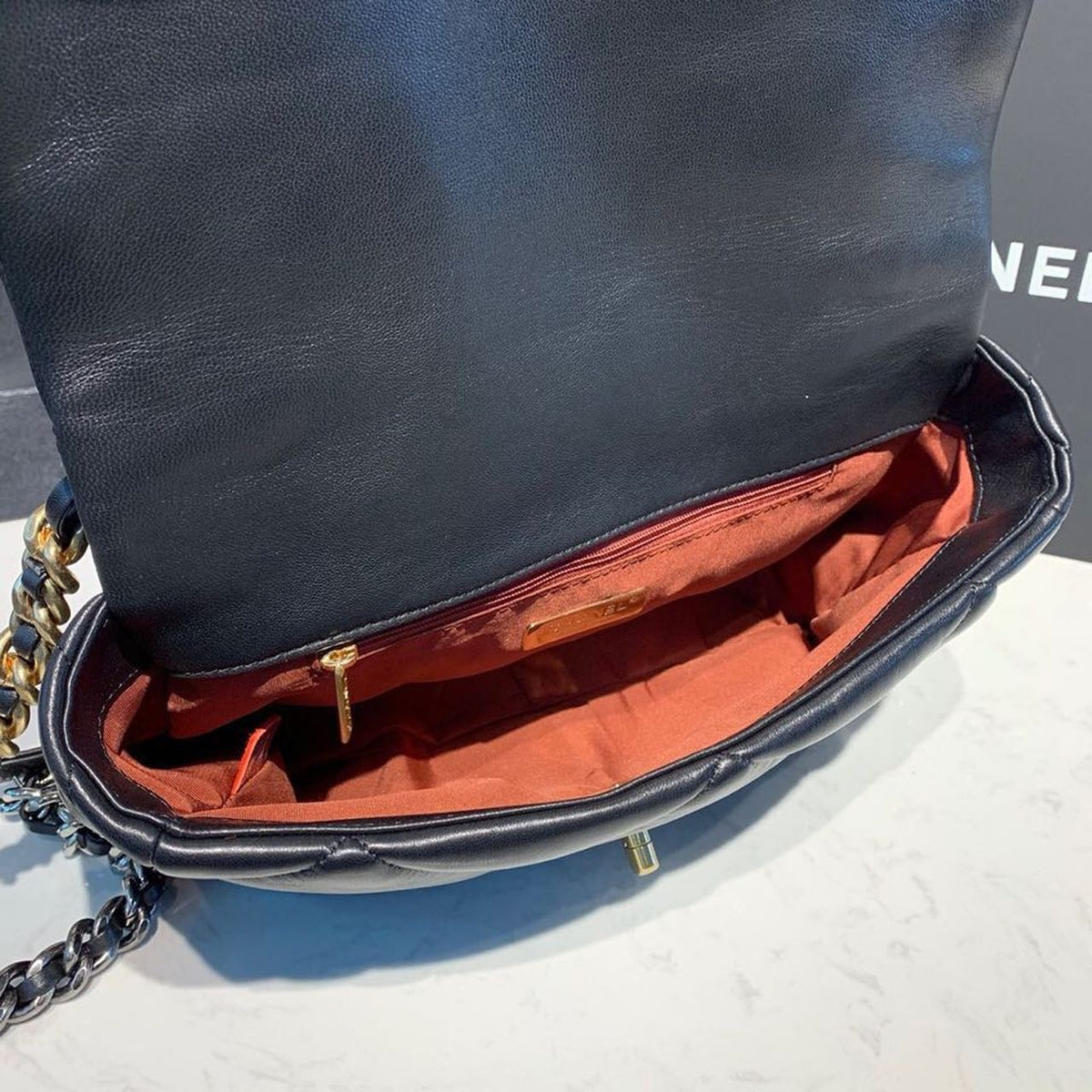Chanel 19 Flap Bag 30cm Goatskin Leather Fall/Winter Act 1 Collection Black – product image 14