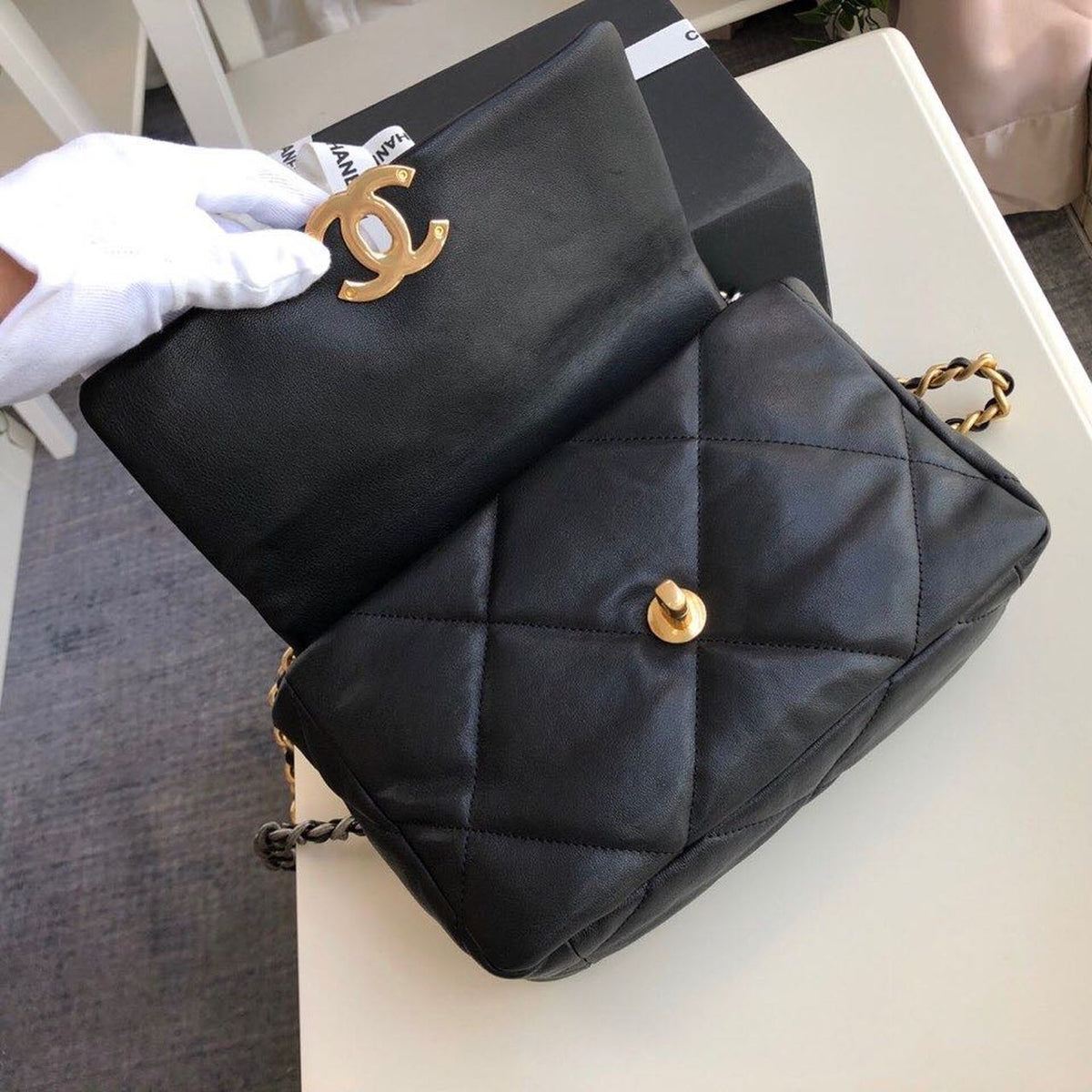 Chanel 19 Flap Bag 26cm Goatskin Leather Fall/Winter Act 1 Collection, Black – product image 9