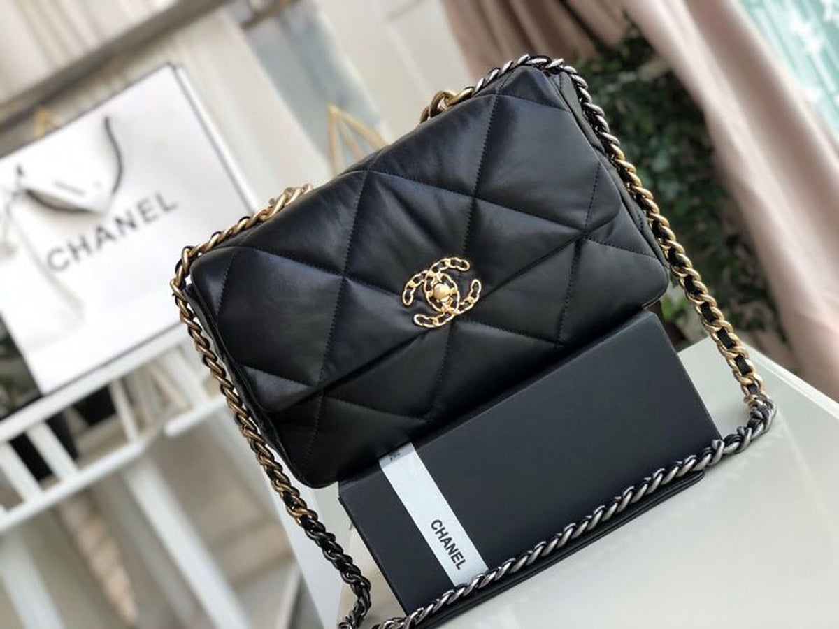 Chanel 19 Flap Bag 30cm Goatskin Leather Fall/Winter Act 1 Collection, Black – product image 1