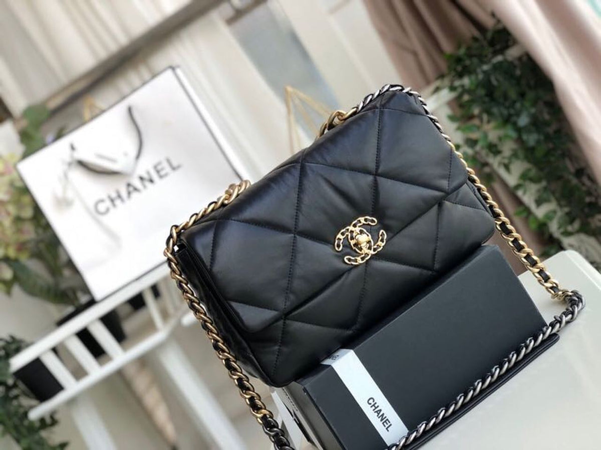 Chanel 19 Flap Bag 30cm Goatskin Leather Fall/Winter Act 1 Collection, Black – product image 5