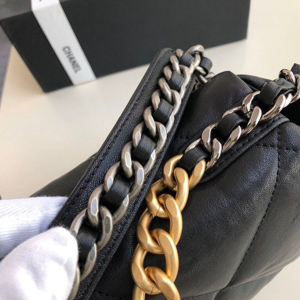 Chanel 19 Flap Bag 30cm Goatskin Leather Fall/Winter Act 1 Collection, Black – product image 10