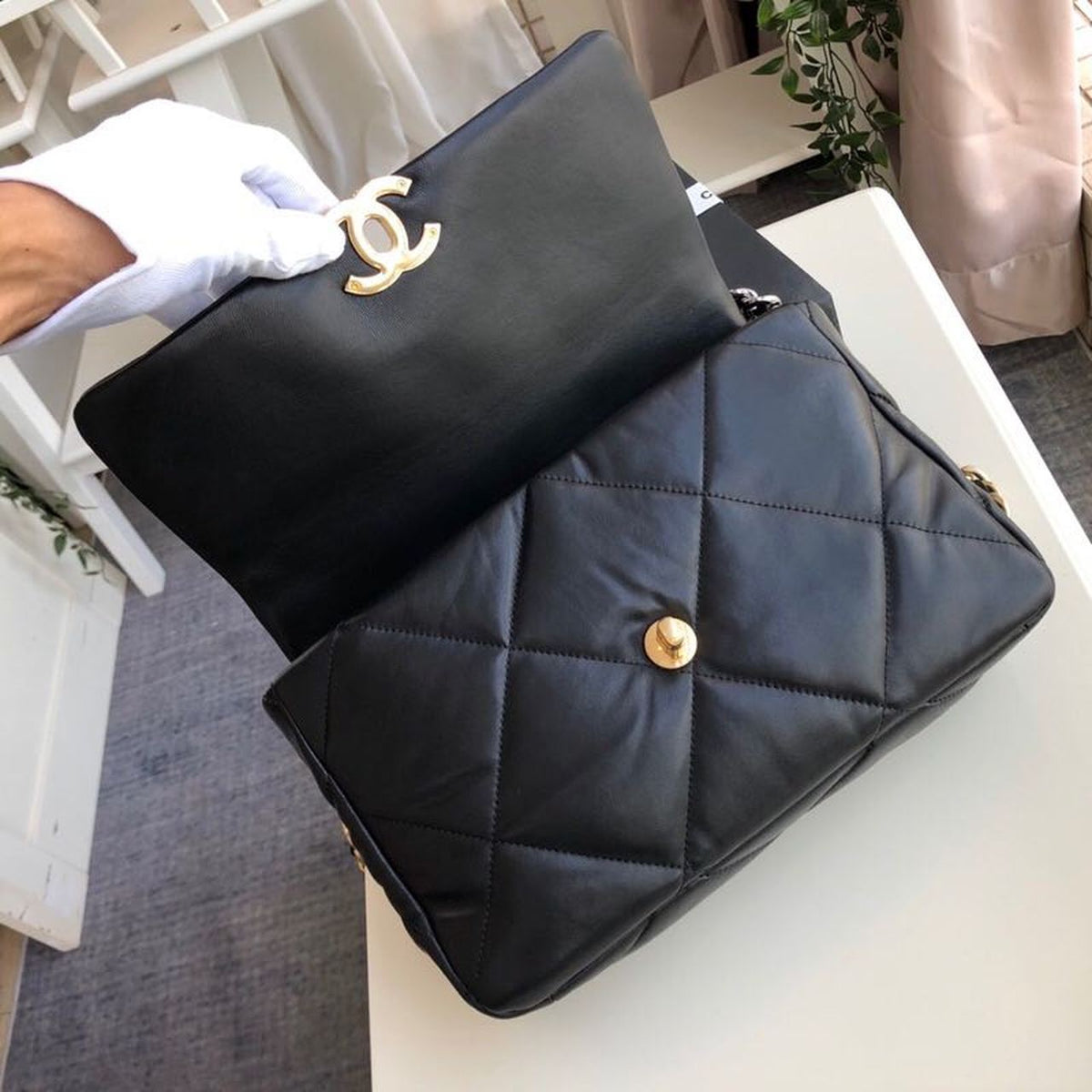 Chanel 19 Flap Bag 30cm Goatskin Leather Fall/Winter Act 1 Collection, Black – product image 8