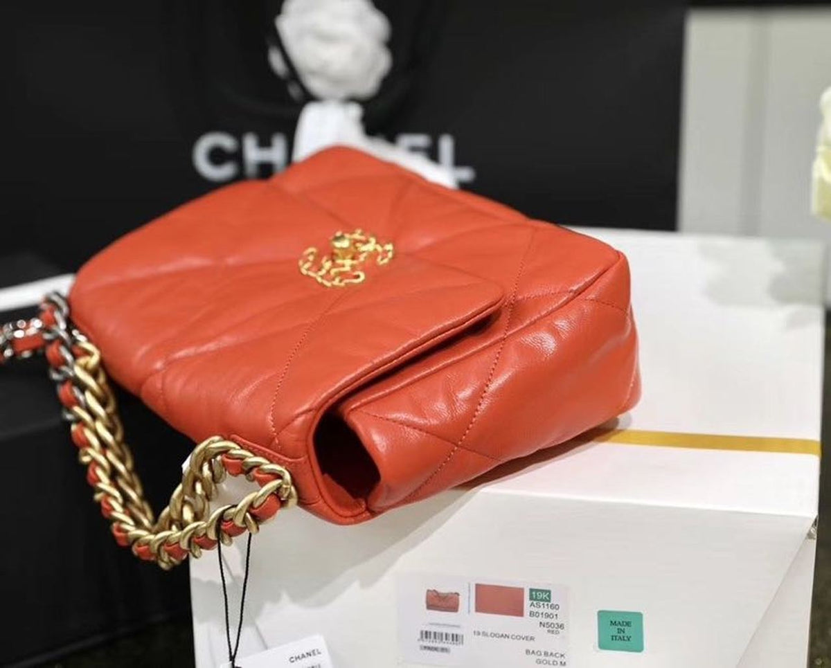 Chanel 19 Flap Bag 26cm Goatskin Leather Spring/Summer Act 1 Collection, Red – product image 7