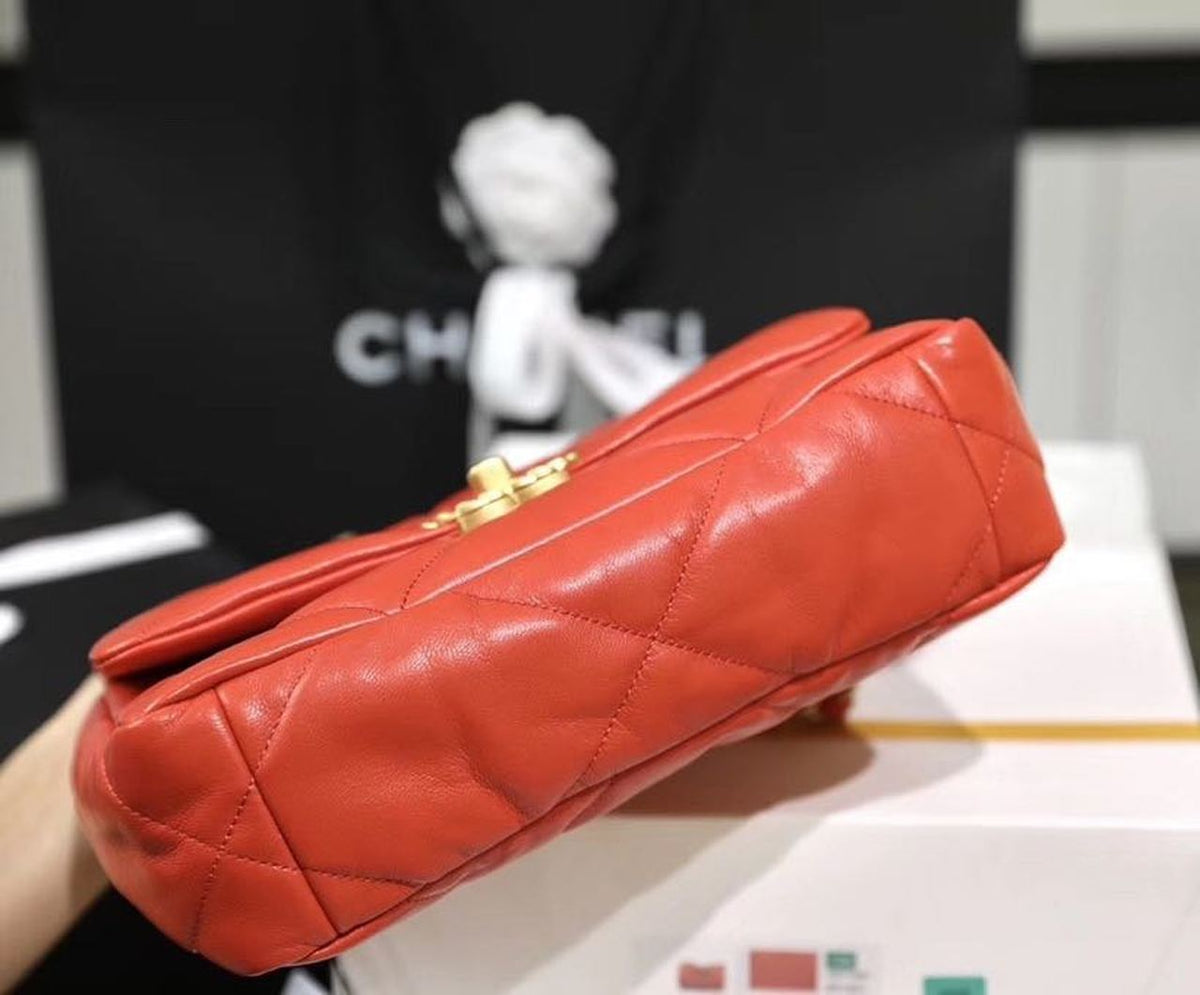 Chanel 19 Flap Bag 26cm Goatskin Leather Spring/Summer Act 1 Collection, Red – product image 9