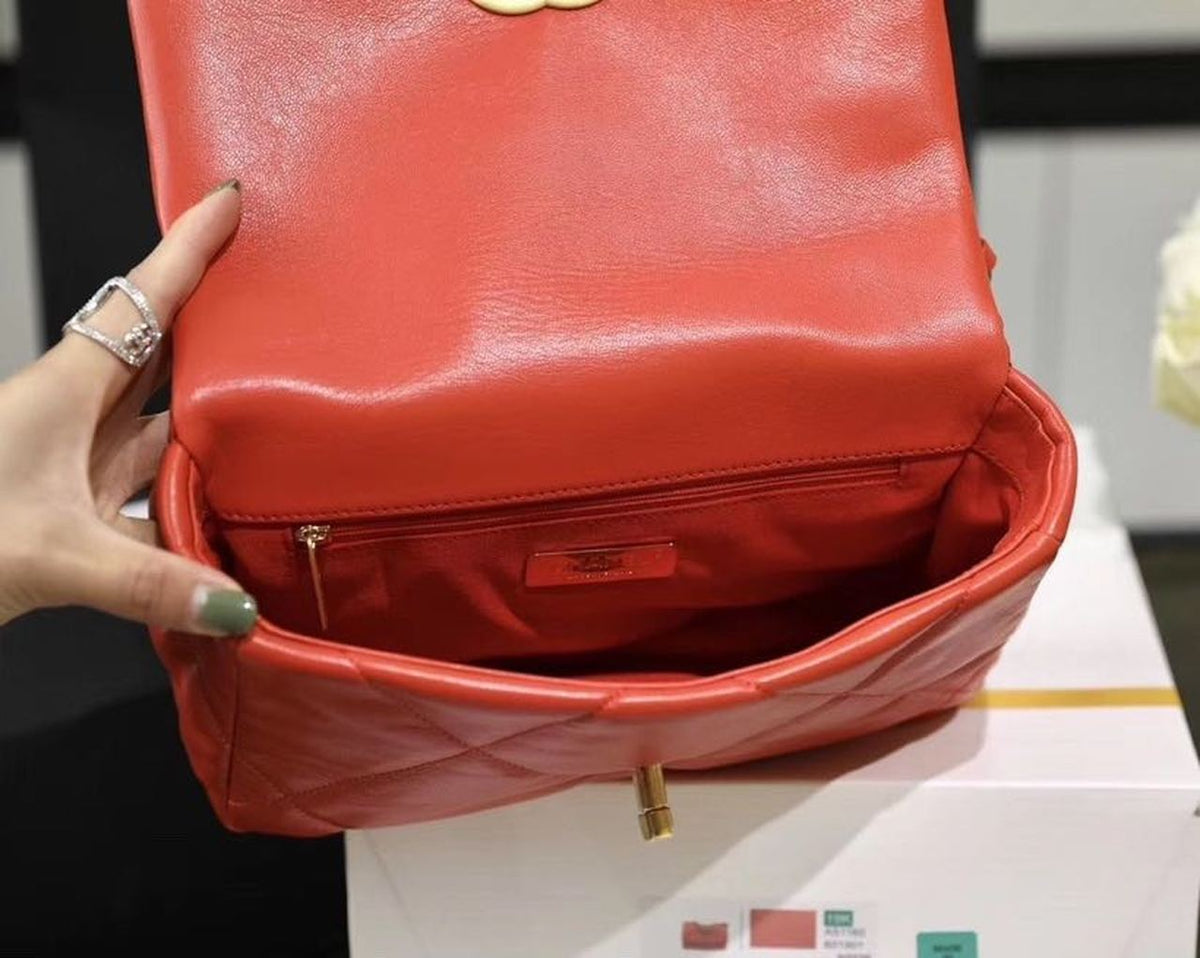 Chanel 19 Flap Bag 26cm Goatskin Leather Spring/Summer Act 1 Collection, Red – product image 5