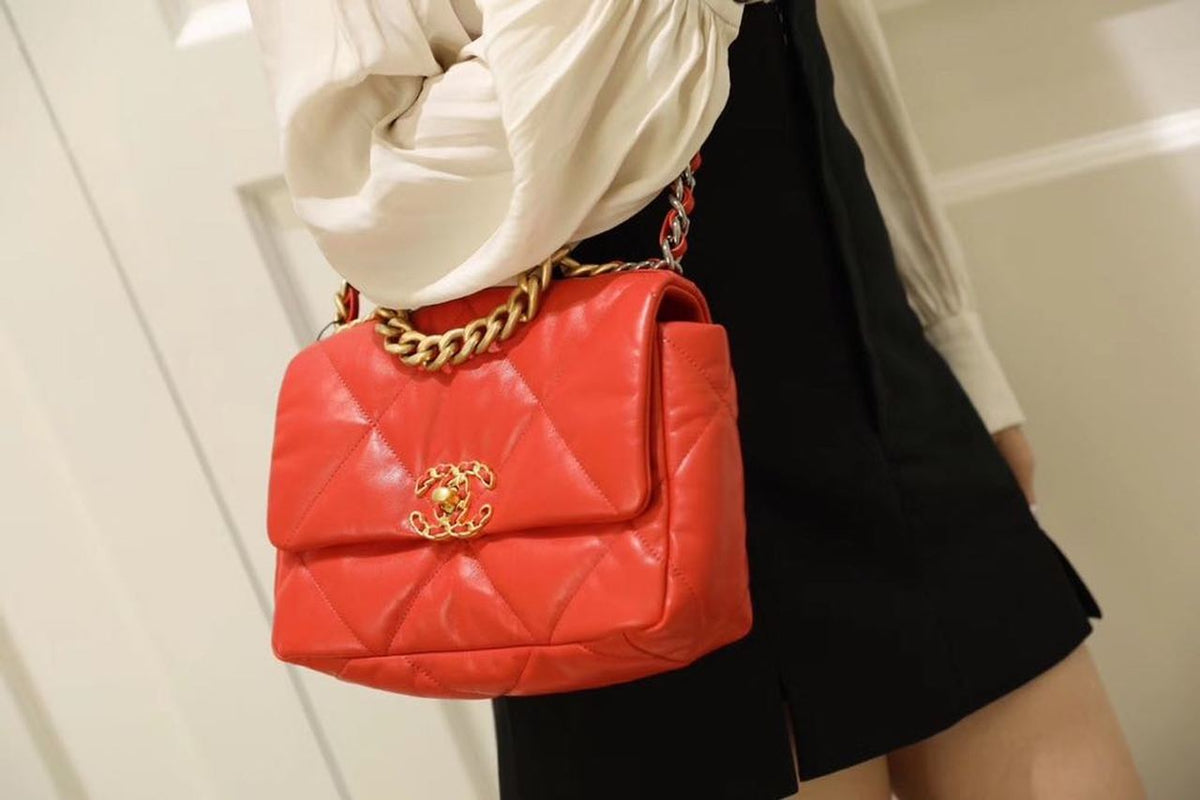 Chanel 19 Flap Bag 26cm Goatskin Leather Spring/Summer Act 1 Collection, Red – product image 13
