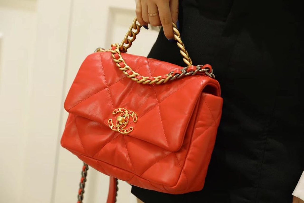 Chanel 19 Flap Bag 26cm Goatskin Leather Spring/Summer Act 1 Collection, Red – product image 16