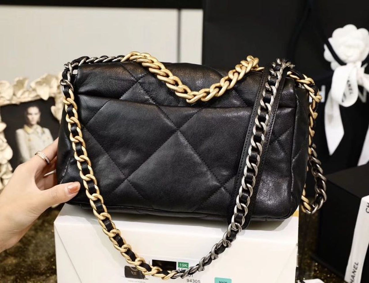 Chanel 19 Flap Bag 26cm Goatskin Leather Spring/Summer Act 1 Collection, Black – product image 6