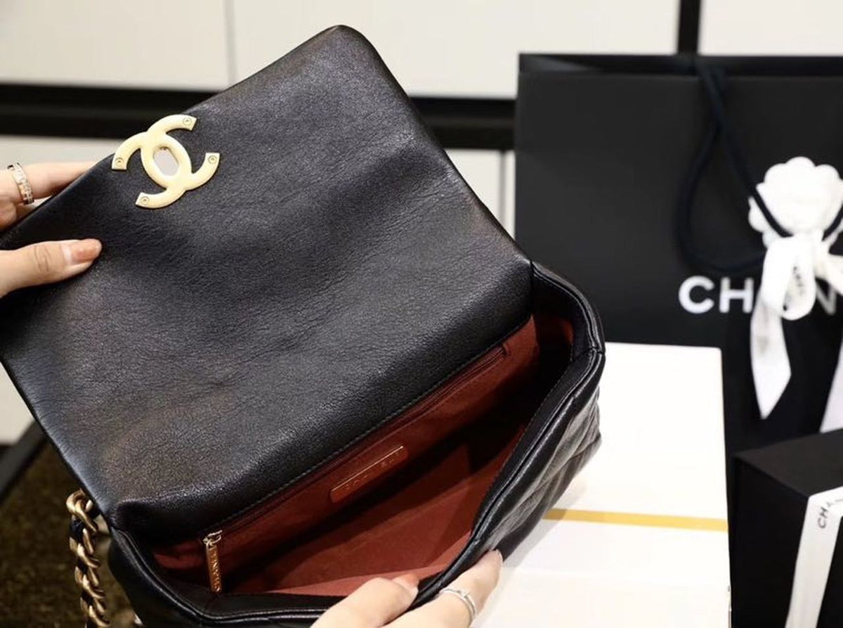 Chanel 19 Flap Bag 26cm Goatskin Leather Spring/Summer Act 1 Collection, Black – product image 7