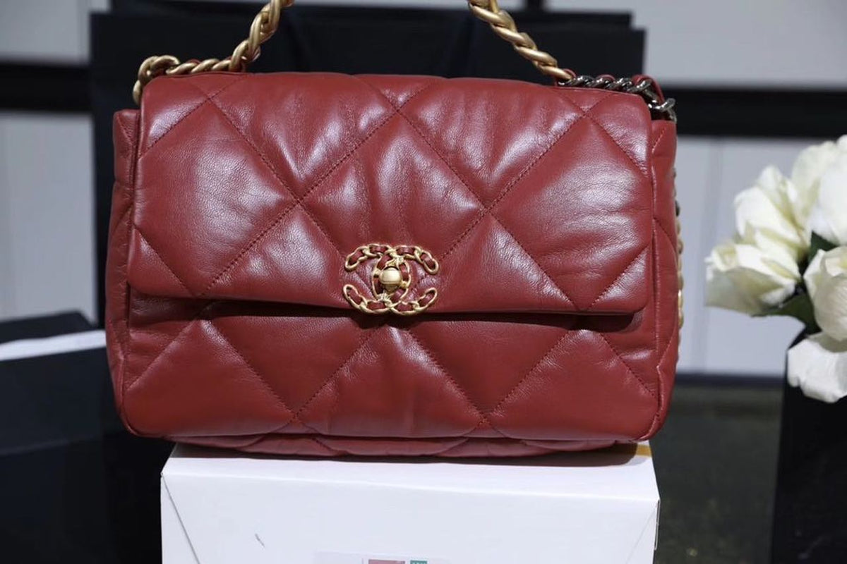 Chanel 19 Flap Bag 26cm Goatskin Leather Spring/Summer Act 1 Collection, Burgundy – product image 4