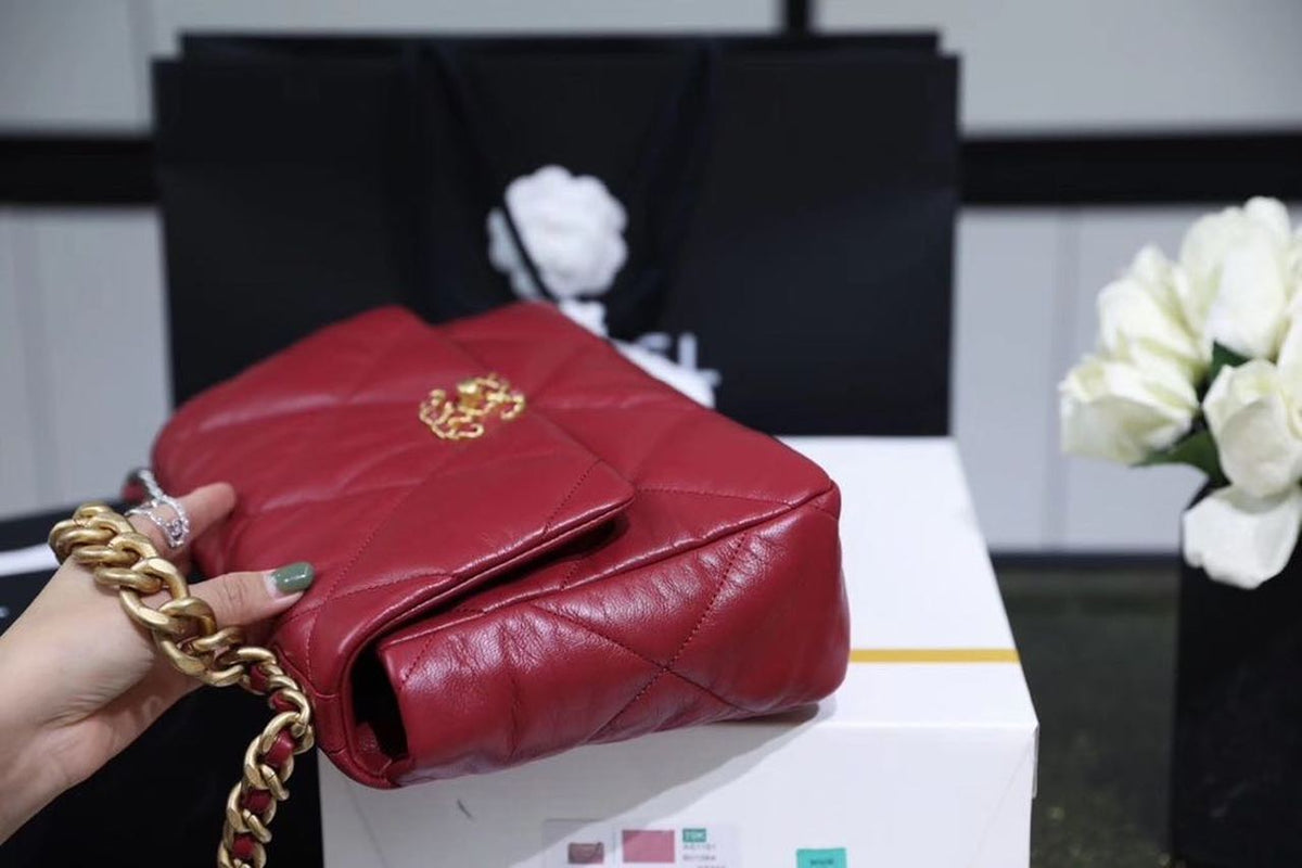 Chanel 19 Flap Bag 26cm Goatskin Leather Spring/Summer Act 1 Collection, Burgundy – product image 6