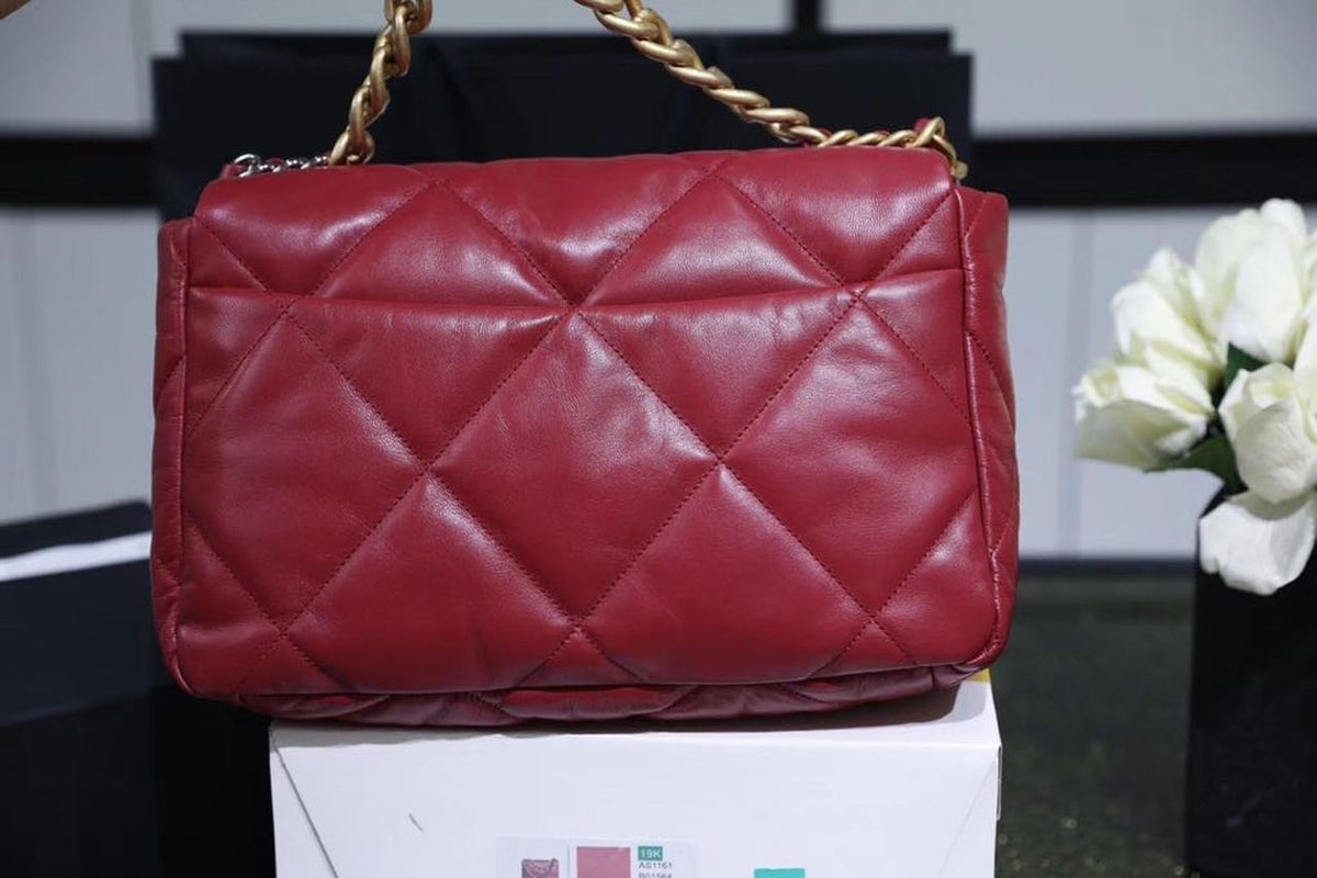 Chanel 19 Flap Bag 26cm Goatskin Leather Spring/Summer Act 1 Collection, Burgundy – product image 5