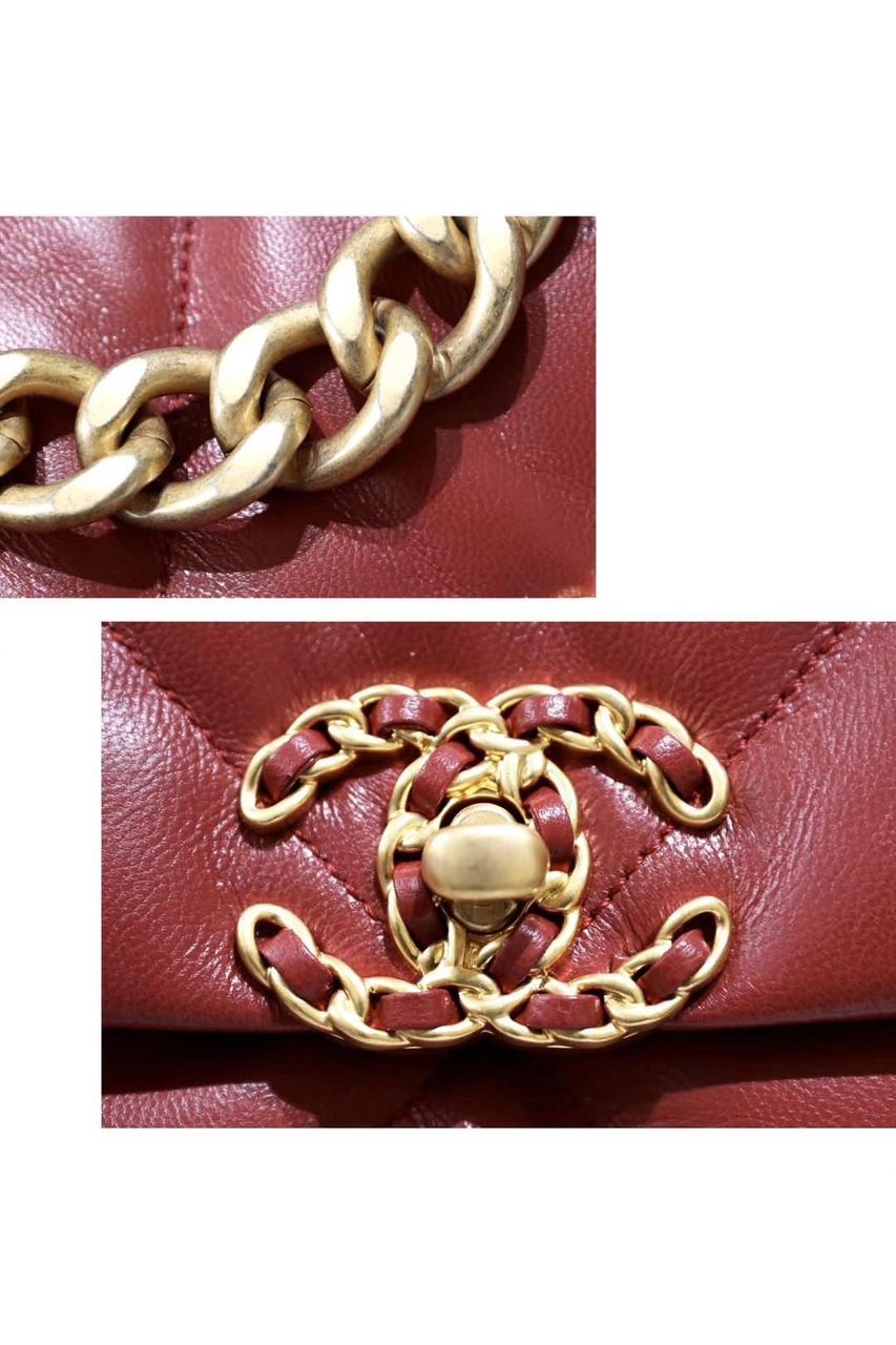 Chanel 19 Flap Bag 26cm Goatskin Leather Spring/Summer Act 1 Collection, Burgundy – product image 8