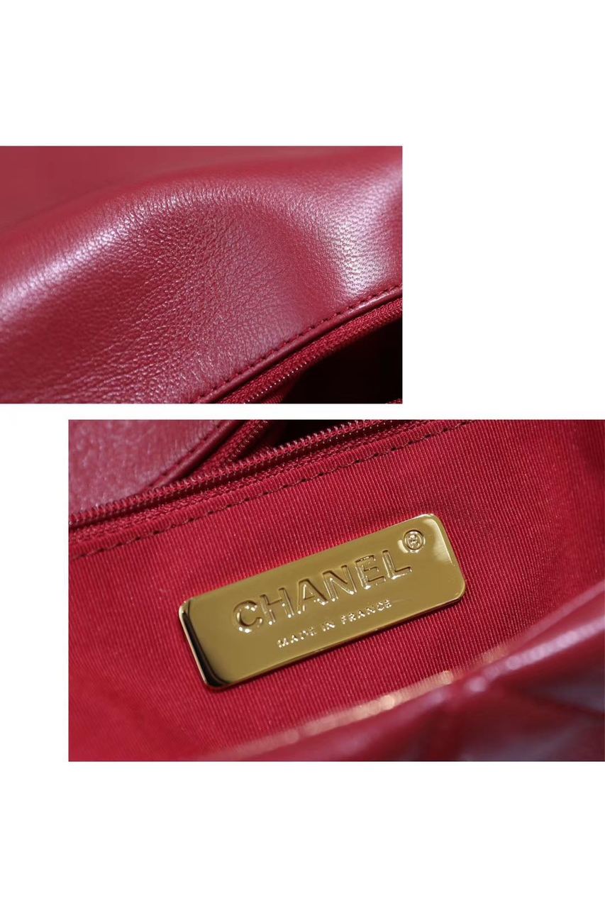 Chanel 19 Flap Bag 26cm Goatskin Leather Spring/Summer Act 1 Collection, Burgundy – product image 10
