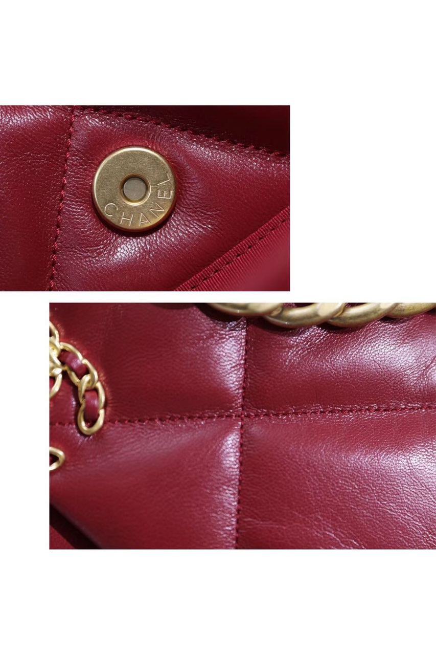 Chanel 19 Flap Bag 26cm Goatskin Leather Spring/Summer Act 1 Collection, Burgundy – product image 9
