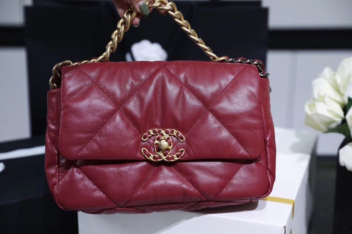 Chanel 19 Flap Bag 26cm Goatskin Leather Spring/Summer Act 1 Collection, Burgundy – product image 15
